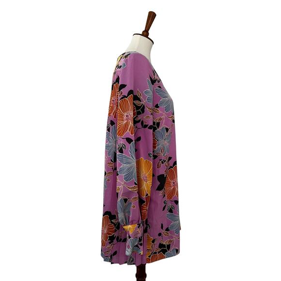 French Connection Womens Floral Shift Dress Cuffed Sleeve 6 - Picture 2 of 7